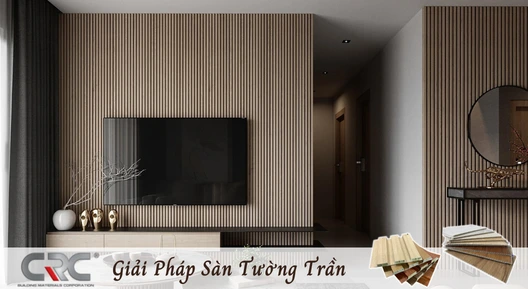Gỗ nhựa CRC nội thất ốp vách tivi