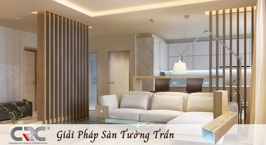 Gỗ nhựa CRC ứng dụng lam trang trí cho phòng khách